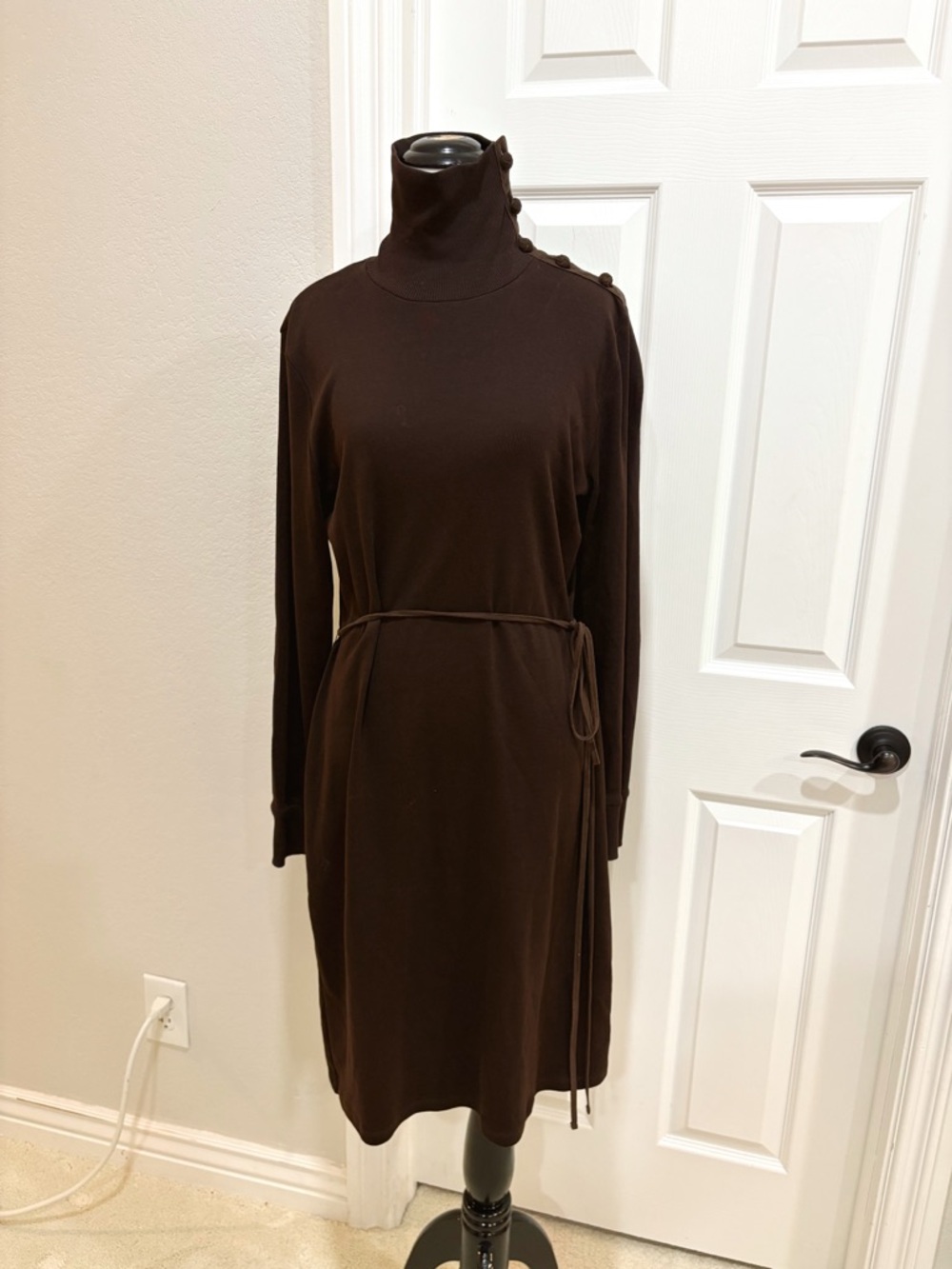 Lauren Ralph Lauren Brown Turtleneck Dress L